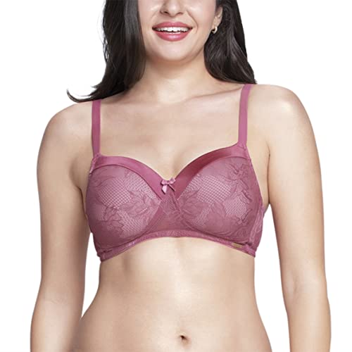 Image of Amante Padded Non-Wired Full Coverage Lace Bra