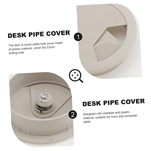 Cubierta de orificio para cables de escritorio, 10 piezas, funda blanca giratoria para gestión de cables bajo escritorio miniatura 7