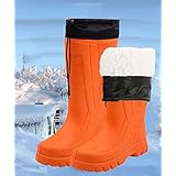 冷蔵庫用長靴-40, 調整可能な引きひも 防寒安全長靴 温かい靴 防水 メンズ長靴 冷蔵庫内作業 屋外作業に適しています,Orange-45-46