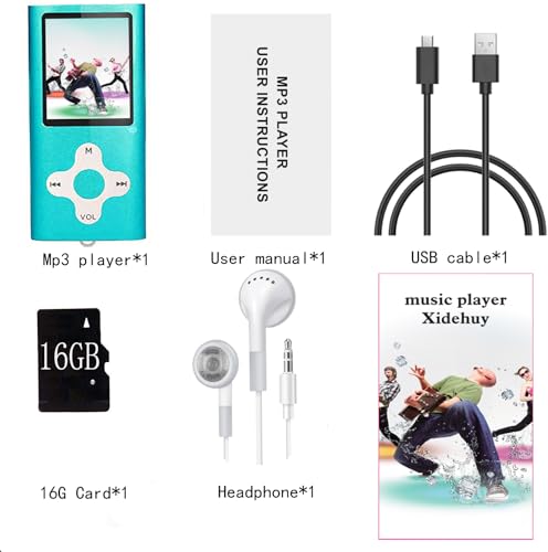 Image of Mp3 Player,Music Player with a 16 GB Memory Card Portable Digital Music Player /Video /Voice Record /FM Radio /E-Book Reader /Photo Viewer /1.8 LCD (Sky Blue)