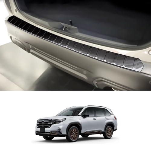 スバル フォレスター SL系 ラゲッジスカッフプレート 外側バンパー トランク ラゲージ 保護パーツ ガーニッシュ アクセサリー カスタム パーツ ブラック 3P FO182