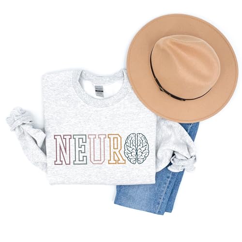 Neuro Department Sweatshirt - Gift For Neurologist - Neuroscience Nurse - Nursing School Graduation - Unisex Graphic Crewneck Sweatshirt Ash Grey