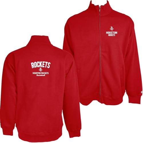 Blue 84 Houston Rockets NBA Officially Licensed Full Zip Sweatshirt Embroidery Basketball Front/Back, X-Large Team Color