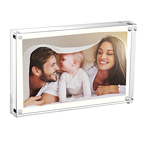 OulQinyhome 20 Pezzi/10 Paia Cornice Portafoto Magnetica 9x6 Cm - Cornice Portafoto Trasparente In Acrilico – Cornici Magnetiche Per Foto E Cartoline