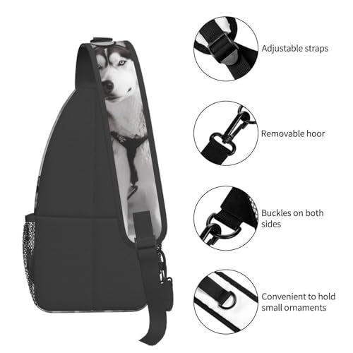 Mochila Sling para hombre y mujer con diseño de perros Husky miniatura 4