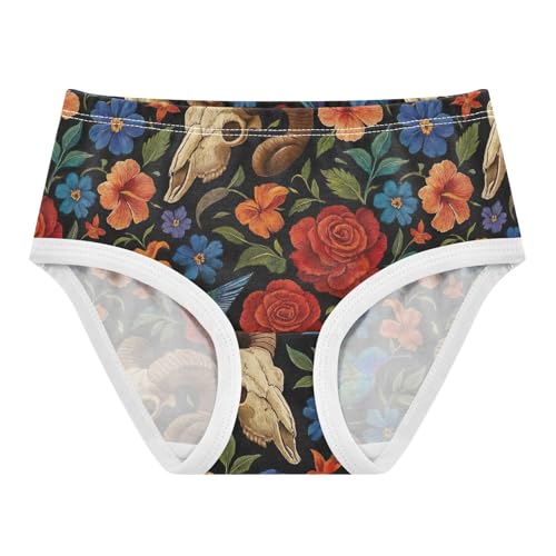 Joisal Cotton Girls Underwear Toddlers Colorful Flowers Hummingbird Panties for Girl Pattern Briefs Underpants 2t