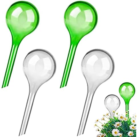 LOCOLO 4-Count Large Plant Watering Globes Watering Globes10 x 3 Inch Plant Watering Globes Automatic Watering Bulbs Houseplant Plant Pot Bulbs, PVC Cover
