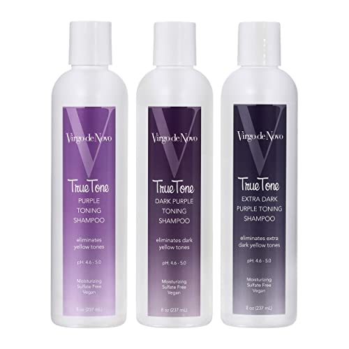 Virgo De Novo True Tone Blue Toning Shampoo Neutralizes & Removes Brassy Orange Tones In Lightened Brunettes While Moisturizing & Delivering Softness & Shine. Vegan & Sulfate Free., 8.0 Ounces #TOP5