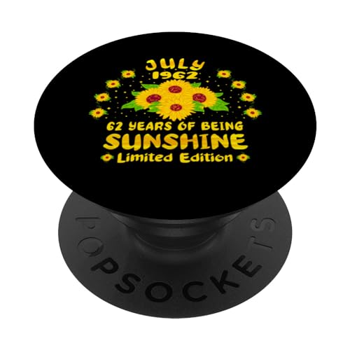 62 Cumpleaños Amantes del girasol de 62 años nacidos en julio de 1962 PopSockets PopGrip Intercambiable