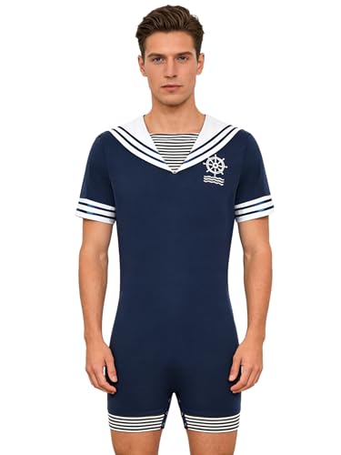 Combinaison pyjama homme Oyolan grenouillère manches courtes vêtement de nuit confortable