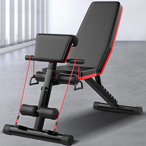 Goutique Adjustable Bench,Utility Weight Bench for Full Body Workout- Multi-Purpose Foldable Incline Decline Bench Roman Chair Sit Up Incline Abs Benchs Flat Fly Weight Press Fitness (Black)