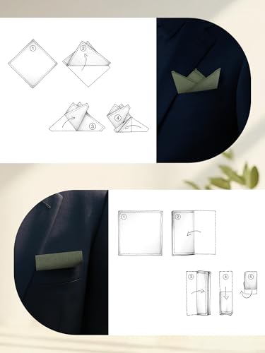 Image of Mantieqingway Cotton Handkerchiefs for Men Solid Color Pocket Square for Suit Formal Wedding Church