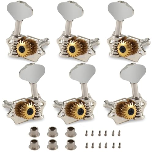 SAPHUE 3R3L 18:1 Gear Ratio Vintage Open Gear String Tuners Tuning Pegs Middle Hole for Classical