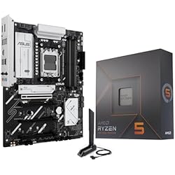 MICRO CENTER AMD Ryzen 5 7600X CPU Processor Bundle with ASUS B650E MAX Gaming WiFi AM5 ATX Motherboard (DDR5, PCIe 5.0, 3X M.2, Wi-Fi 6E)