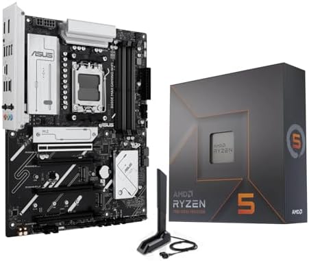 MICRO CENTER AMD Ryzen 5 7600X CPU Processor Bundle with ASUS B650E MAX Gaming WiFi AM5 ATX Motherboard (DDR5, PCIe 5.0, 3X M.2, Wi-Fi 6E)