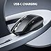 INPHIC Wireless Mouse Rechargeable, [Battery Level Visible], Silent Click USB 2.4G Cordless Mouse for Laptop PC Computer Tablets, 6 Buttons, 2400DPI 4 Adjustment Levels, Black