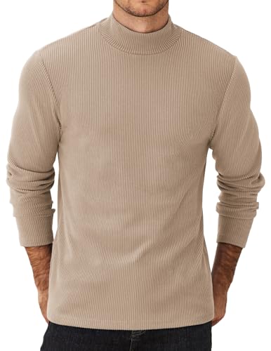 COOFANDY Men's Mock Turtleneck Sweater Long Sleeve Half Neck