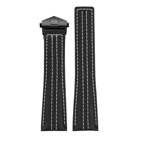Correa de lona y cuero de 22mm para reloj TAG Heuer Carrera pulsera de nailon de hombre