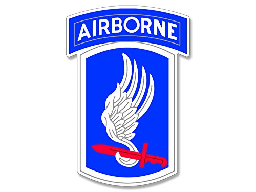 American Vinyl173rd Army Airborne Shield Shaped Sticker (Logo Seal Vinyl Decal 173 red Sword Wing for Carl or Laptop (3 x 4 inch) US Army Licensed