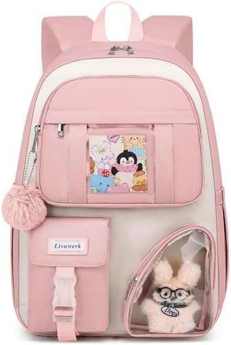 FIUAIE School Backpack for Teen Girls Bookbag: Cute 15.6 Inch Bac...