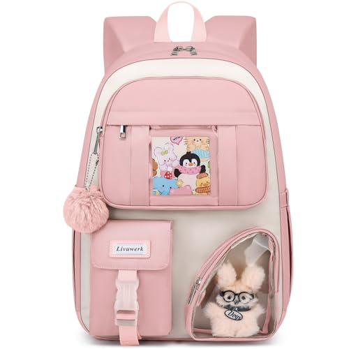 LIVUWERK Cute Backpack for Girls