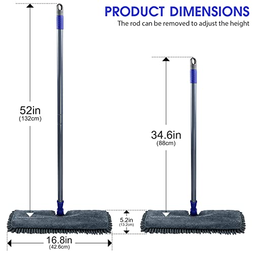 Masthome HGCTFM3001-1 Flat Dust Mop,Microfiber Flip Mop With 4 Washable Mop Pads And 1 Cleaning Scraper,Wet Dry Mop For Hardwood Laminate Ceramic Marble Tile Floor Cleaning,Blue thumb #1