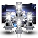 ROADLIT H7 Light Bulbs for VW Jetta (2006-2019), 6500K Cool White, 500% Brighter, High/Low Beam Set, Canbus-Ready, Plug and Play, Pack of 4