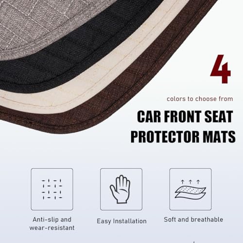image for Yourkar 2PCS Car Seat Bottom Cover Pad, Breathable Auto Front Seat But