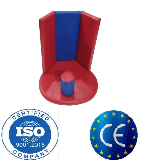 Image of Comfortable Seating Solution for Children with Cerebral Palsy: Blue Sitting CP Chair Corner with Wooden Construction (Medium Size)