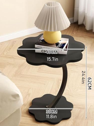Image of Side Table Stands Couch Side, Swivel TV Tray Table, C-Shaped End Table, Small Center Table for Home Office for Bedroom, Living Room | Closet with Dustproof Door (Flower Table-YZ-03)