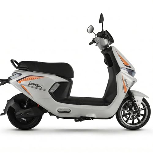 Image of AMO Brisk 60V Lead Acid Low Speed Electric Scooter | 25 km /h | 60-70 km Range | Non-RTO | Portable Charger | White