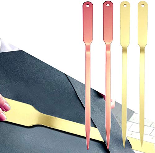 BcPowr 4 PCS Envelope Opener Letter Openers Stainless Steel Hand Letter Envelope Slitter Letter Openers (Rose Gold and Pink)