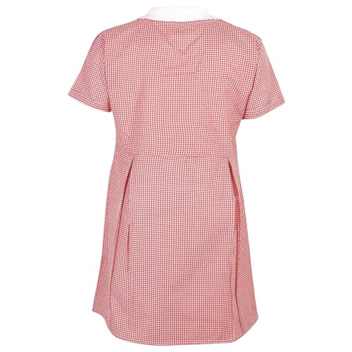 Girls Uniform School Dress Soft Comfortable Gingham Check Belted Summer Dresses Matching Scrunchies Age 3-14 Years3