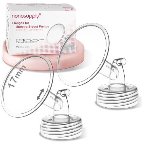 Image of Nenesupply 17mm 2 pc Flanges Compatible with Spectra S2 S1 9 Plus Synergy Gold Breastpump Replacement to Spectra Pump Parts Flange Accessories Wide Mouth Work with Valve Backflow Protector Bottle