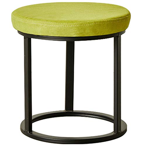 Taburete de tocador con base de metal, banco de tocador, muebles decorativos tapizados, taburete de mesa de comedor de hierro, taburete bajo de moda con pies antideslizantes silenciosos, 28 x 28 cm C