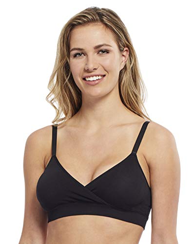 Carole Martin Seamless Crossover Comfort Bra Removable Pads with Versatile Adjustable Straps - 36 Black