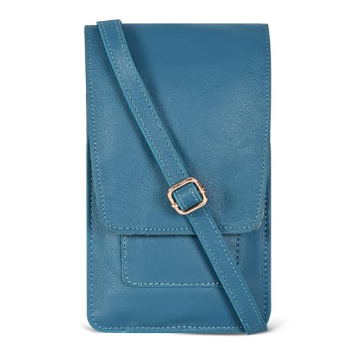 Image of Oak Leathers Small Crossbody Bag For Women - Mini Cell Phone Purse - Crossover Wallet Bag With Adjustable Shoulder Strap