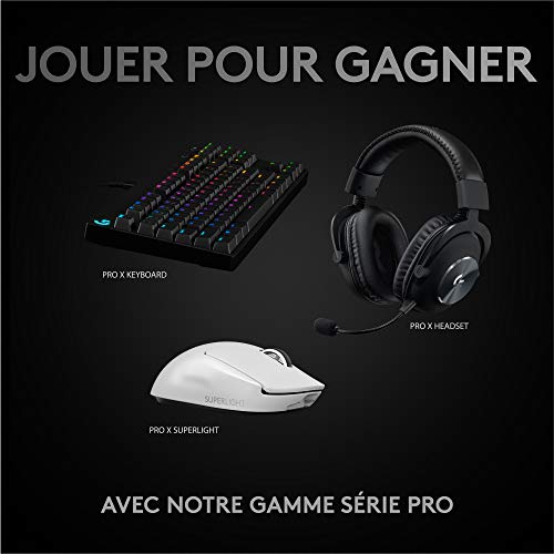 Logitech G PRO X SUPERLIGHT Souris Gaming sans Fil, Capteur Gaming HERO 25K, 25 600 PPP, Ultra-Léger avec 63g, 5 Boutons Programmables, Batterie Longue Durée, PC/Mac, Blanc