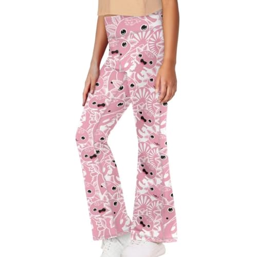 Image of Girls Flare Leggings 5-14T Cute Bell Bottoms for Girl Yoga Pants for Gym