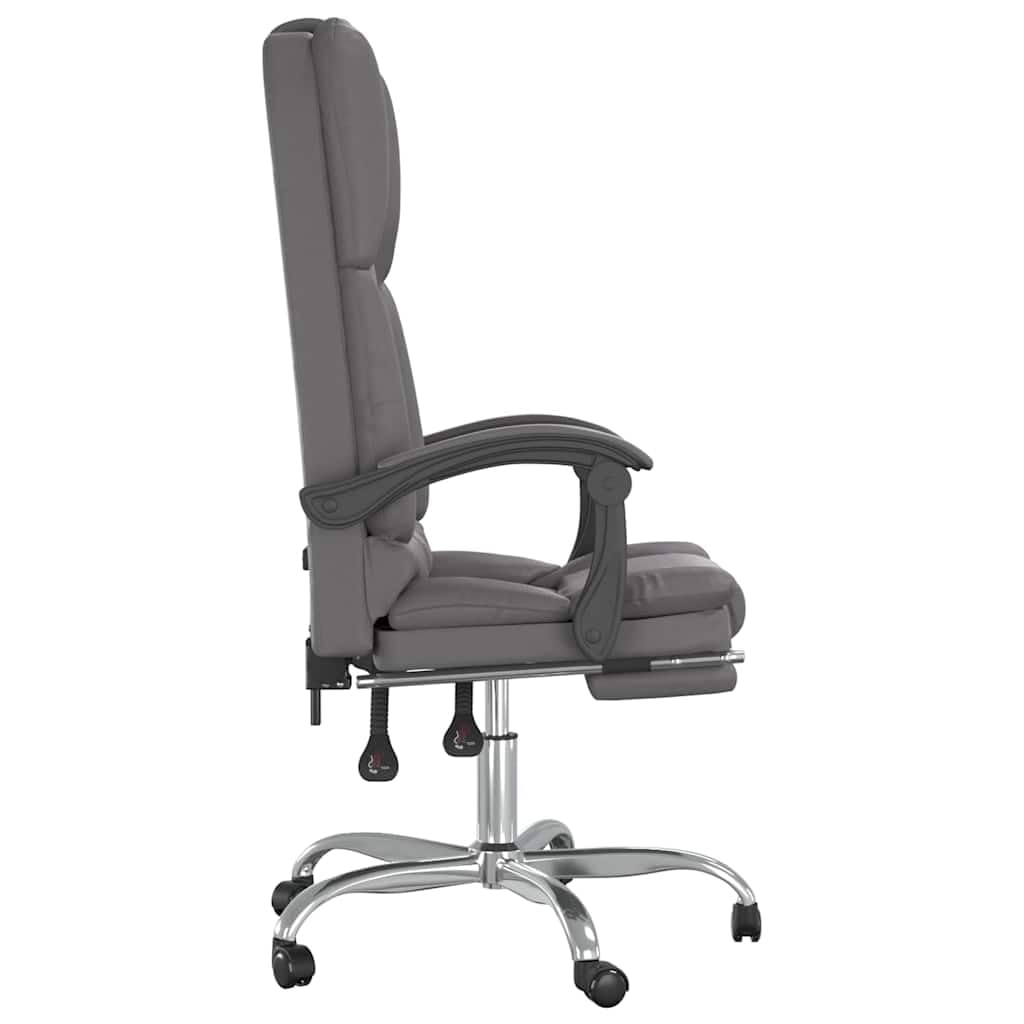 Poltrona da ufficio massaggio reclinabile similpelle grigio