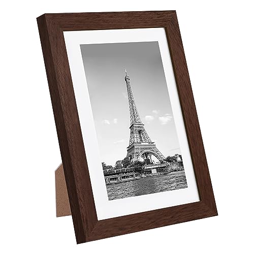 Image of upsimples 5x7 Picture Frame Set of 10, Display Pictures 4x6 with Mat or 5x7 Without, Multi Photo Frames Collage for Wall or Tabletop Display, Brown | Small Frame Fit 4x6 and 5 x 7 Photos, Wall or Tabletop Display, For Gallery Hallway Living Room, For Christmas Mother's Day