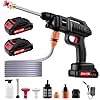Portable Pressure Washer Battery Powered, Cordless Car Power Washer Cordless,2 Battery Hidrolavadora Inalambrica Handheld with 2 Nozzle,Power Cleaner