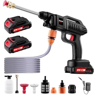 Portable Pressure Washer Battery Powered, Cordless Car Power Washer Cordless,2 Battery Hidrolavadora Inalambrica Handheld with 2 Nozzle,Power Cleaner