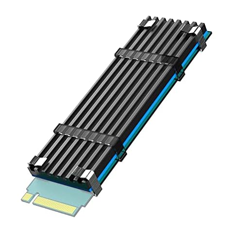 GLOTRENDS M.2 Heatsink for 2280 M.2 SSD, Fit for PC/PS5/PS5 Slim Installation, 22x70x3mm Aluminum Body, Including Thermal Pad Cover