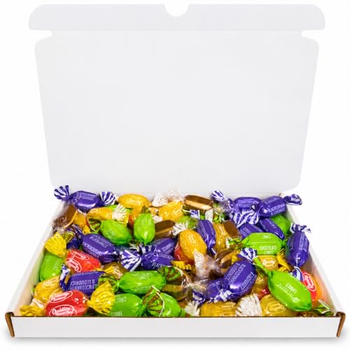 Boiled Sweets Variety Box (400g) | Luxury Assortment of Traditional British Boiled Sweets | Sherbet Lemon Chocolate Lime Rhubarb & Custard & More | Individually Wrapped Retro Sweets Made in the UK
