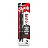 Sharpie S-Gel, Gel Pens, Bold Point (1.0mm), Black Ink Gel Pen, 2 Count