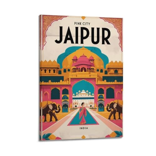 Poster original India Jaipur Pink City affiche toile pour décorer mur vide