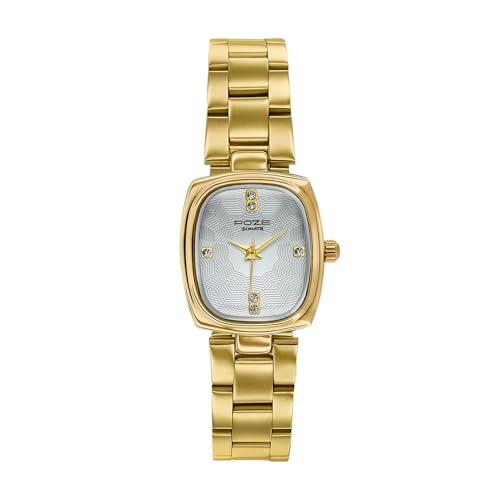 Image of Sonata Poze 9 with Quartz Analog White Dial IPG Strap Watch for Women - SP80181YM01W