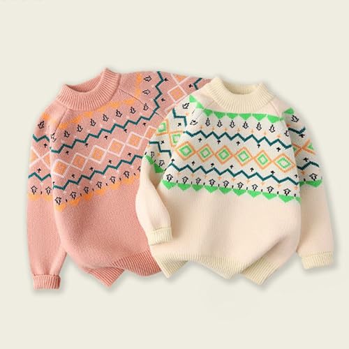 LittleSpring Girls Knit Long Sleeve Sweater Warm Crewneck Pullover2