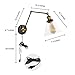 LNC Black Gold Wall Sconces, Glass Swing Arm Wall Lamp Adjustable Plug-in or Hardwire Light Fixture